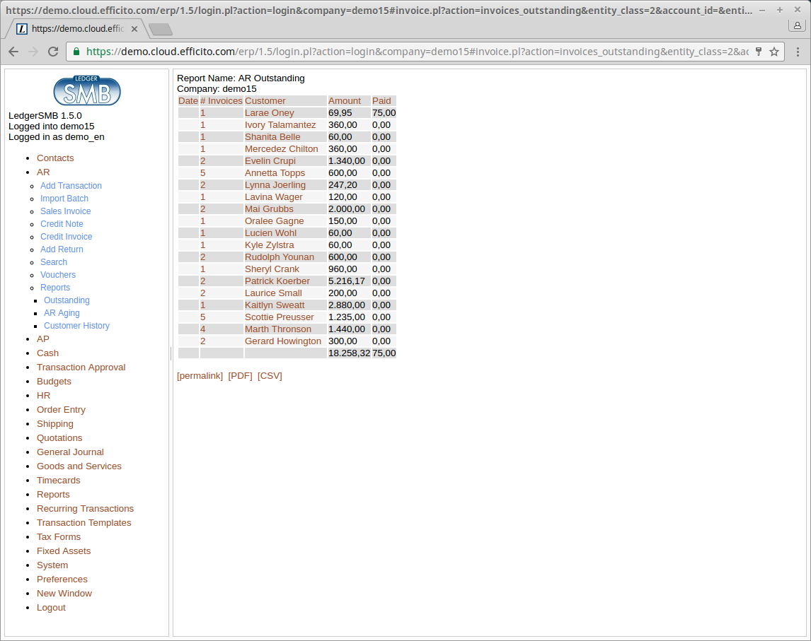 Screenshots for 1.5 | LedgerSMB