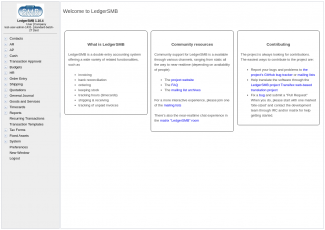 1.10 Welcome screen (after login)