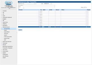 General ledger entry